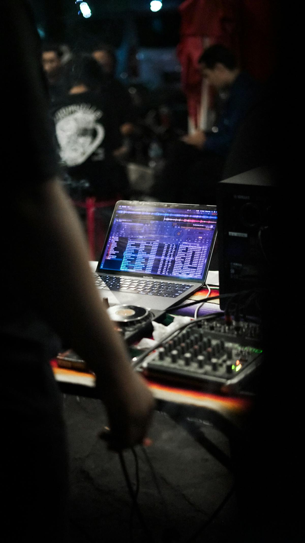 Close-up of a professional DJ controller